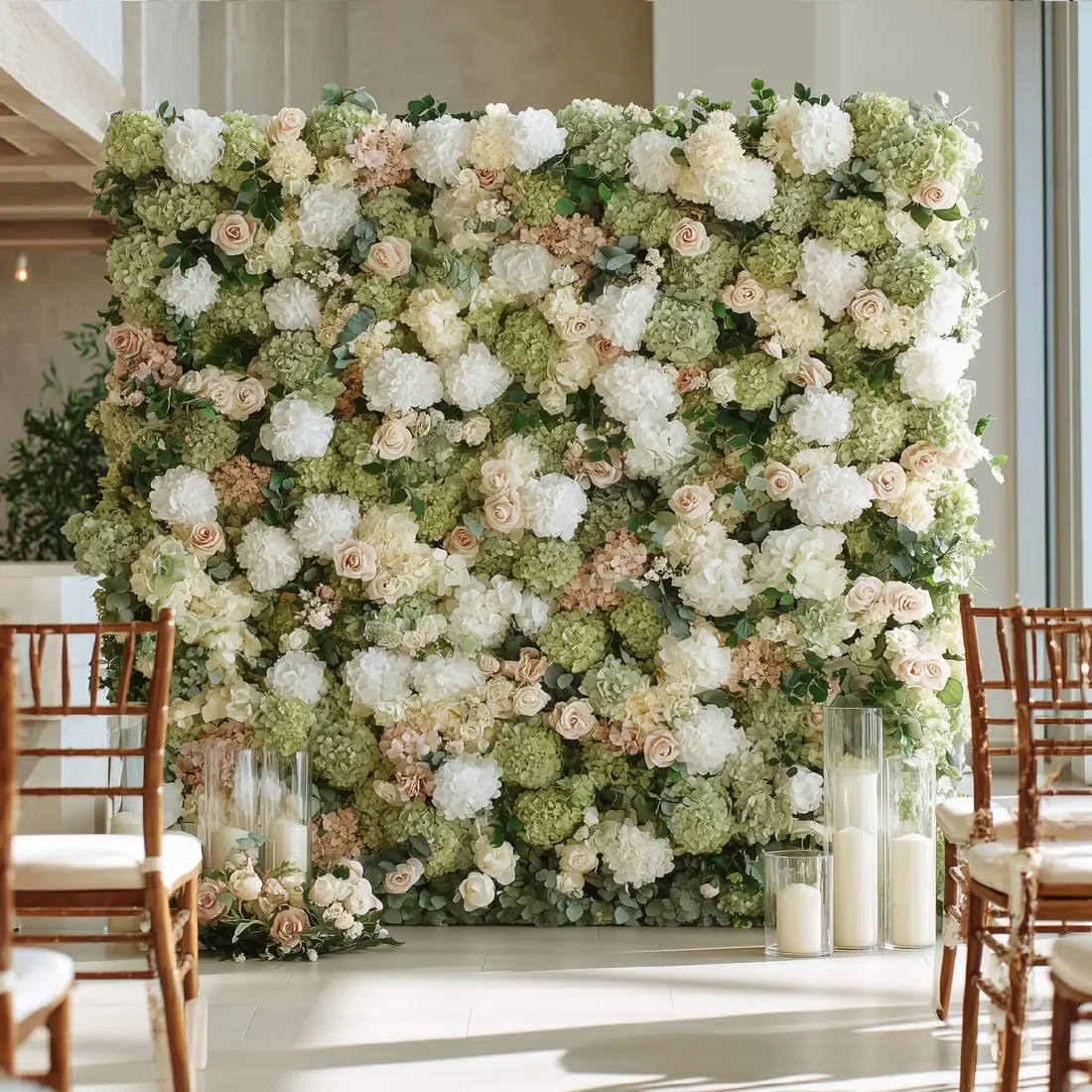 Exclusive one-of-a-kind flower wall design — unique to Canada